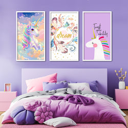 Trust Your Ability Unicorn Theme Kids Wall Art-3 Panel (1)