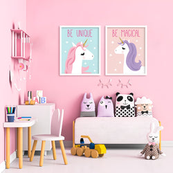 Unicorn Love Kids Wall Art-2 Panel