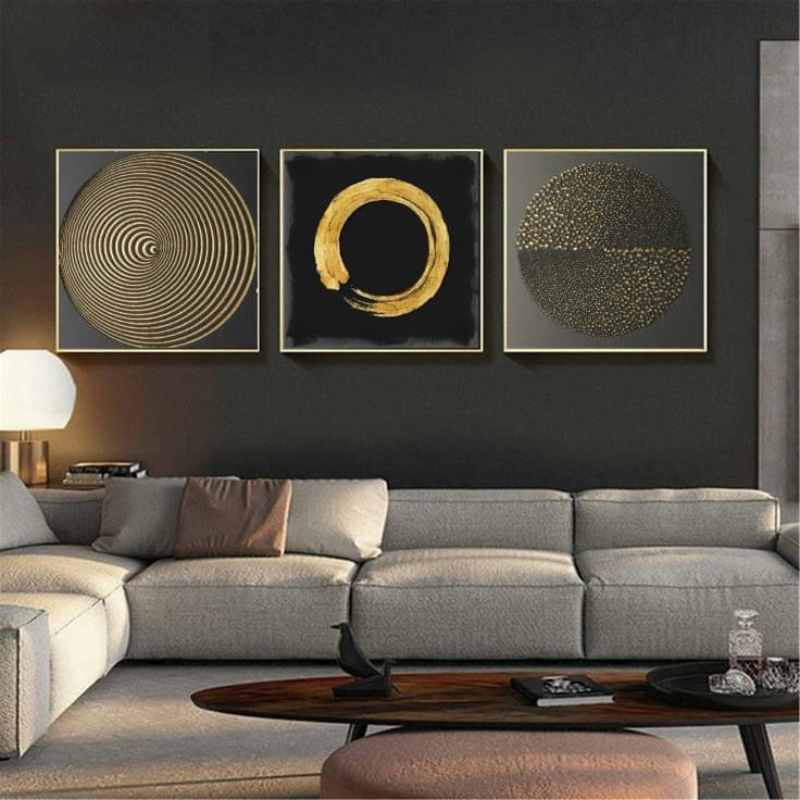 Unity Ring Abstract Wall Art-3 Pannel