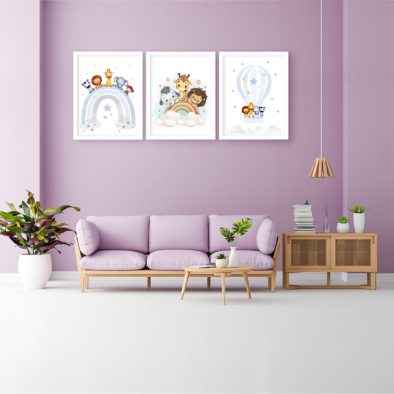 Wild Friends Kids Wall Art-3 Panel (1)