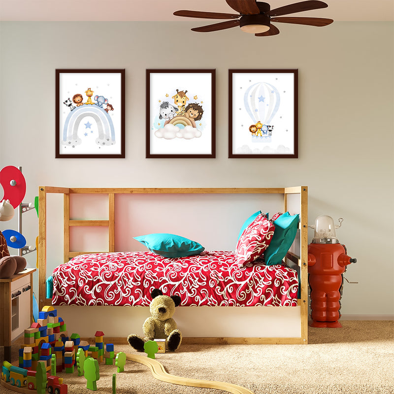 Wild Friends Kids Wall Art-3 Panel (1)