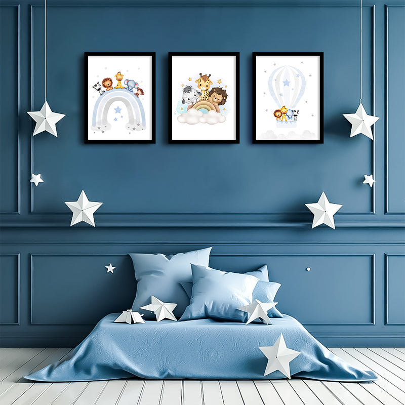 Wild Friends Kids Wall Art-3 Panel (1)