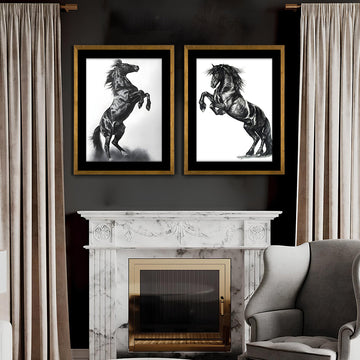 Wild & Free Horse Wall Art-2 Pannel (1)