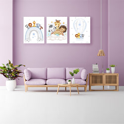 Wild Friends Kids Wall Art-3 Panel (1)