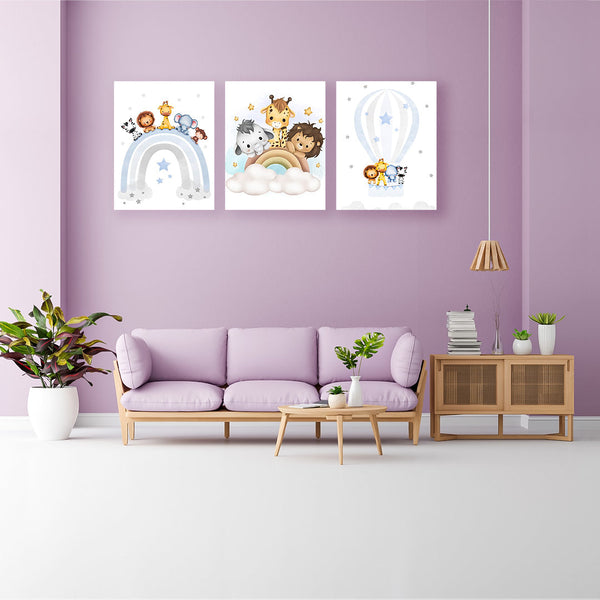 Wild Friends Kids Wall Art-3 Panel (1)