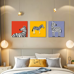 Zebra Kids Wall Art-3 Panel (1)